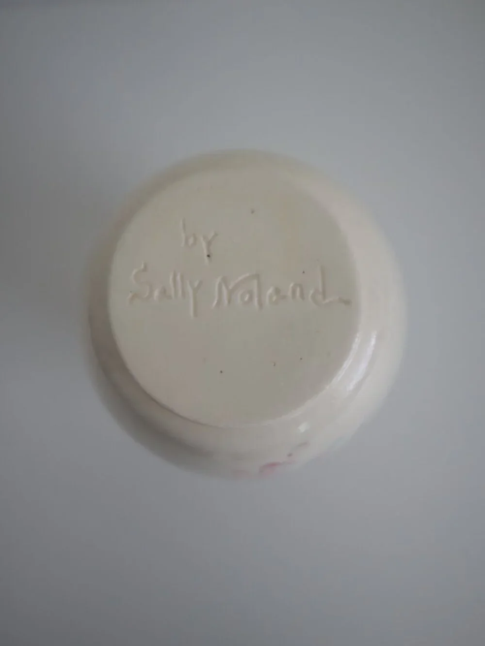 Vintage 90s Sally Noland Hand Painted Vase
